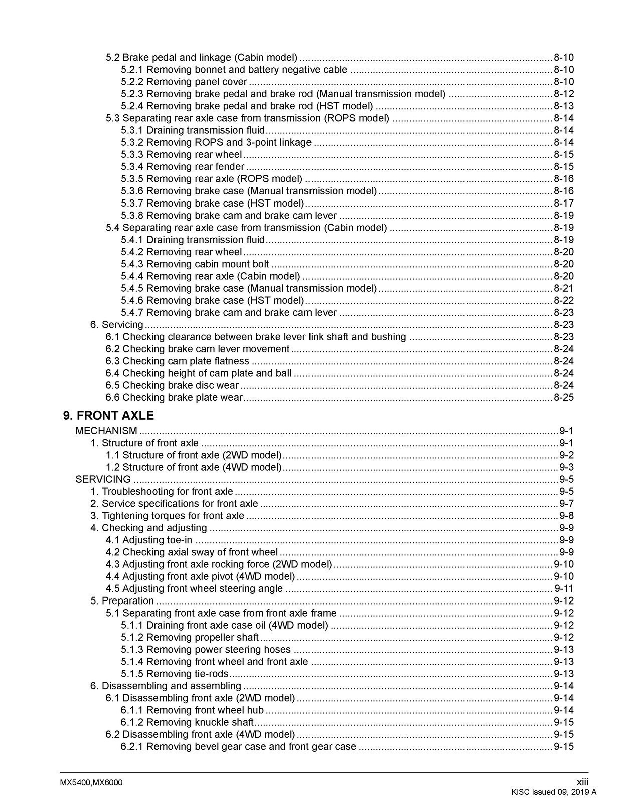 KUBOTA MX5400 MX6000 WORKSHOP MANUAL WSM, BOUND, COVERS, XL FOLDOUT PAGES!