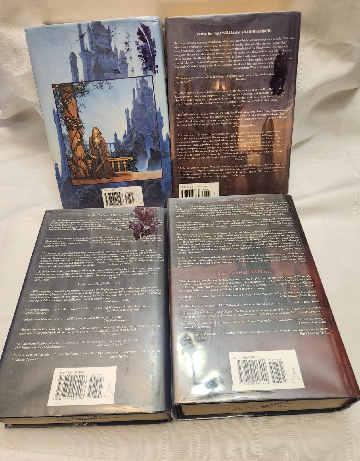 Complete Set Series of 4 Shadowmarch series hardbacks by Tad Williams ex-libris