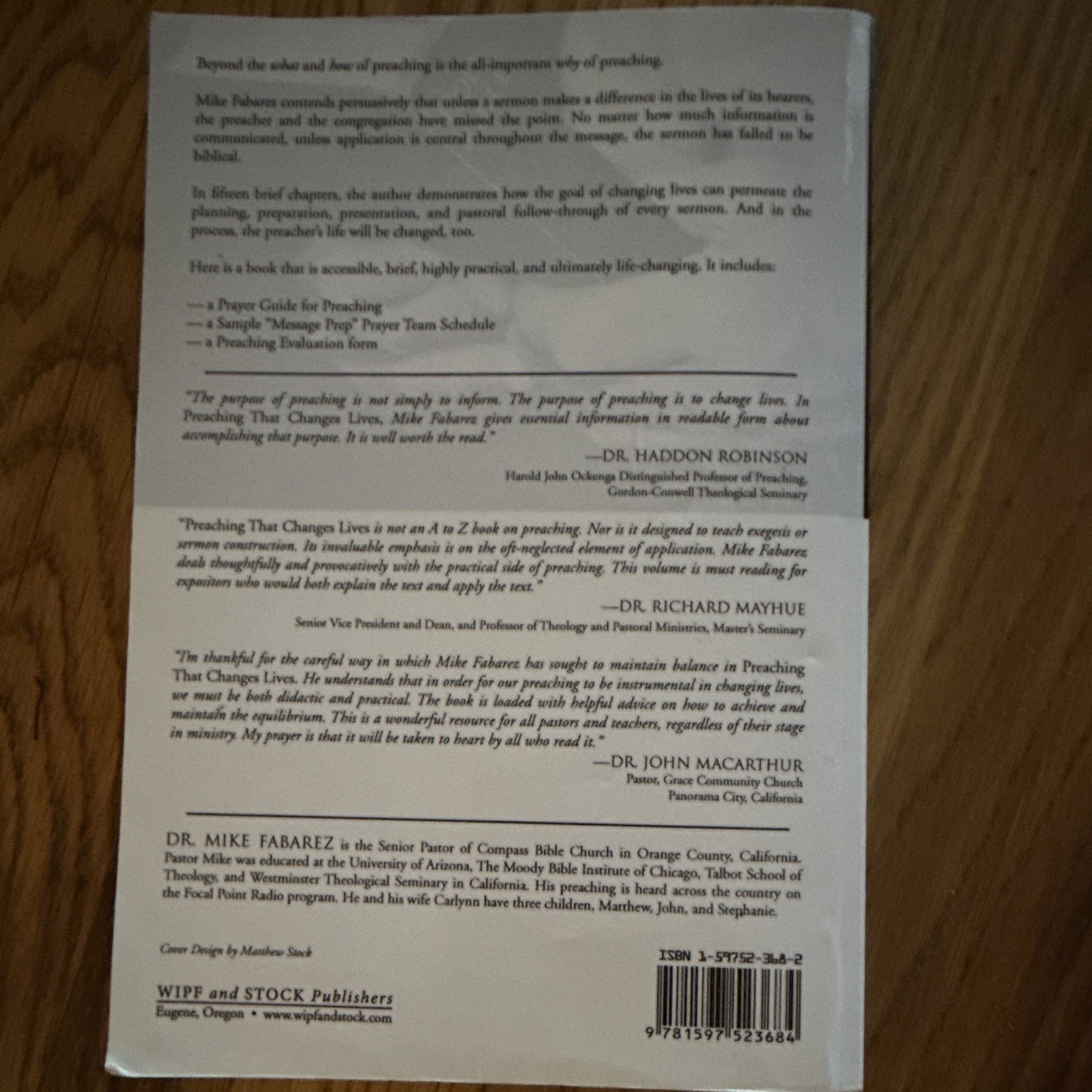 Preaching That Changes Lives Michael Fabarez Paperback 2005 Wipf & Stock