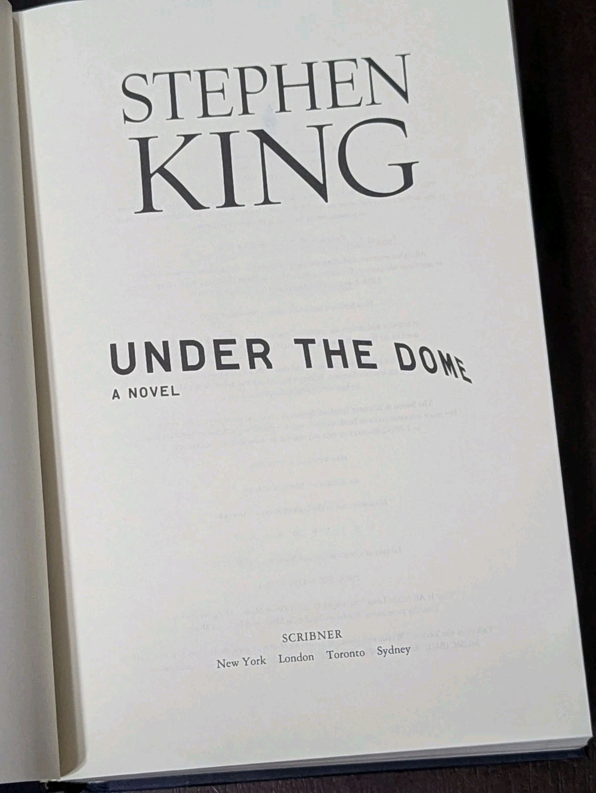 Under the Dome Stephen King First Edition First Printing Trade HC Like New