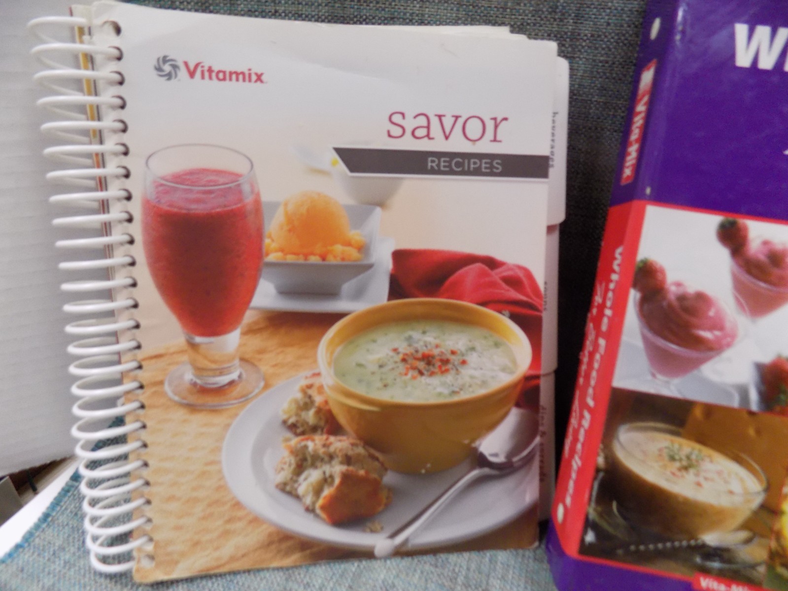 3 VITA-MIX COOKBOOKS ~WHOLE FOODS, SAVOR RECIPES & GETTING STARTED
