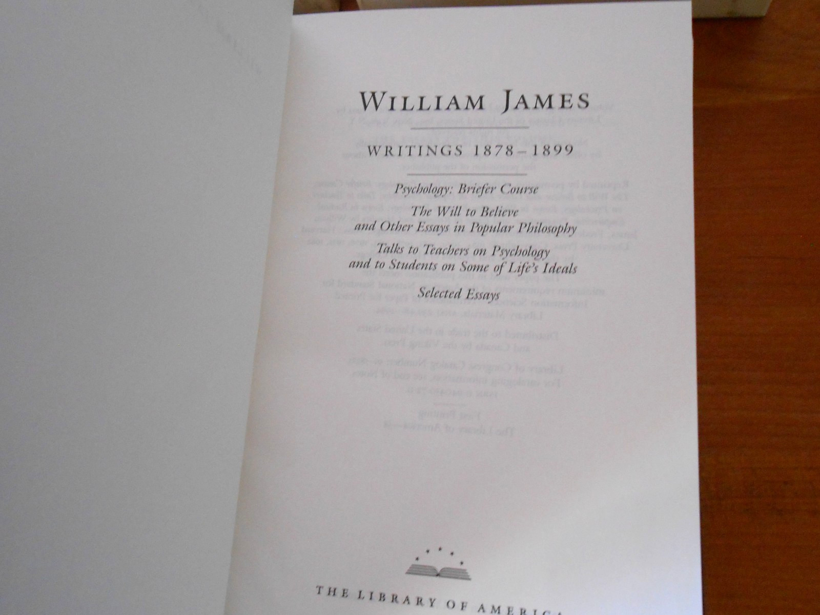 Library Of America WILLIAM JAMES 2 Vol Set 1 insert/1-1st printing – HC/SC LN