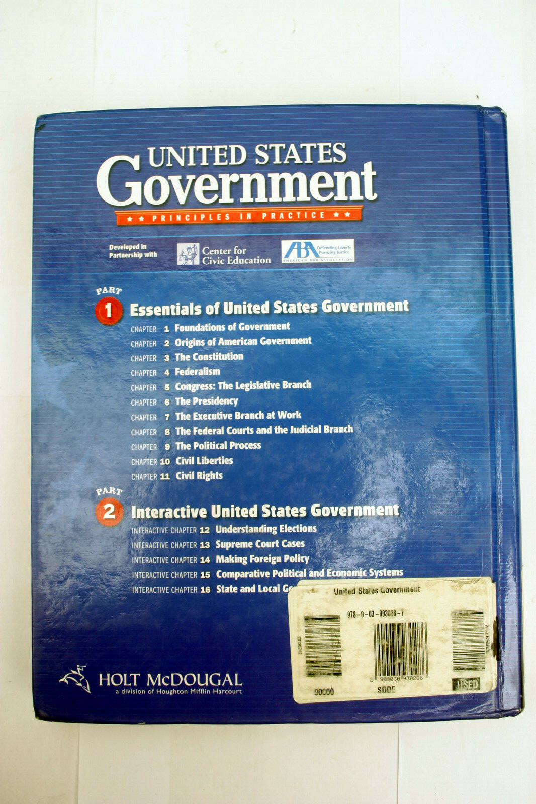United States Government: Principles in Practice by HOLT MCDOUGAL
