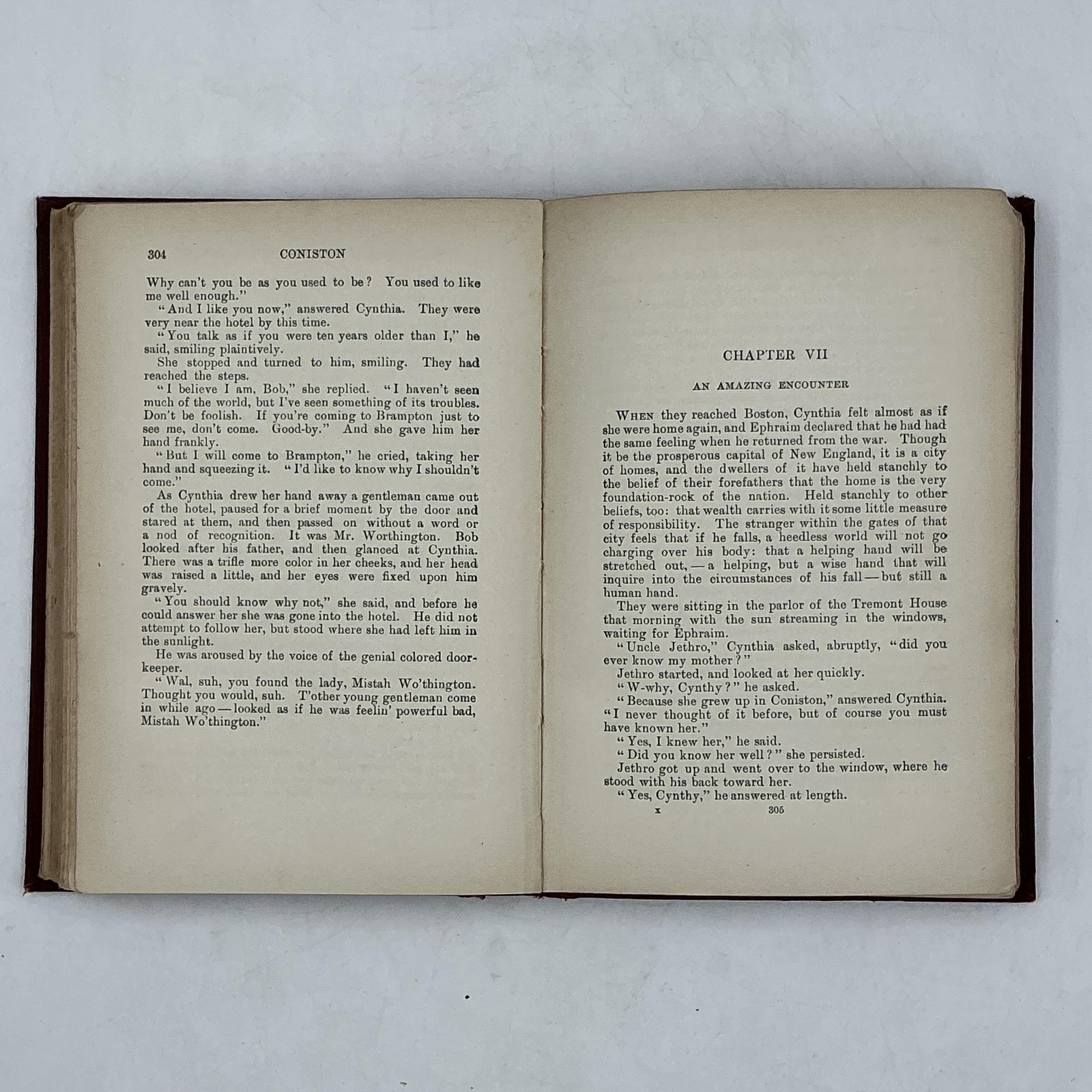 Vintage CONISTON Winston Churchill The Macmillan Company 1912 Hardcover Maroon
