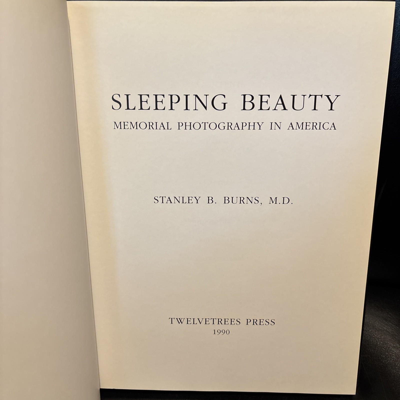 Sleeping Beauty Memorial Photography In America 1990 FIRST EDITION Stanley Burns