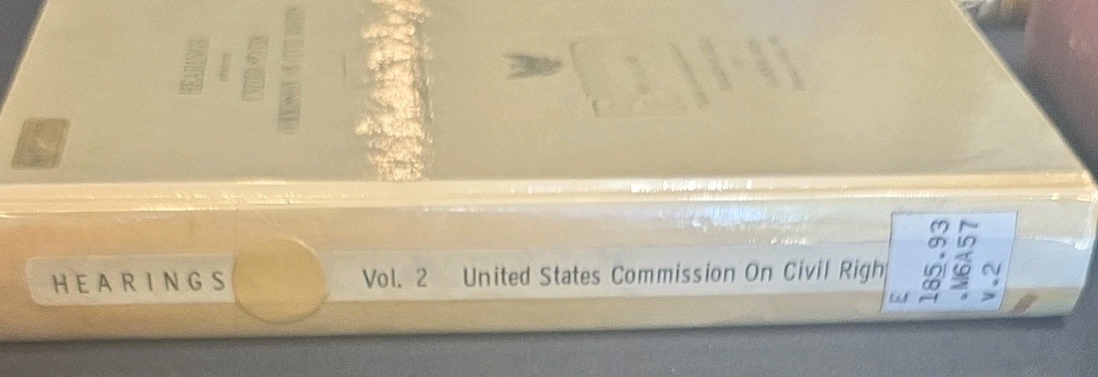 US Commission on Civil Rights Hearings Vol II Admin of Justice HC 1965 ExLib