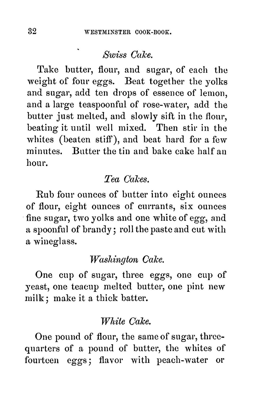1876 Westminster Vintage Cook Book 64 Pages