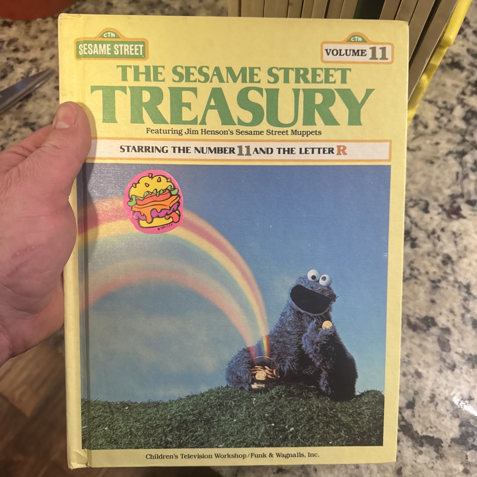 Complete Sesame Street Treasury Set 1-15 w/ Big Bird Holder 1983 CTW Books