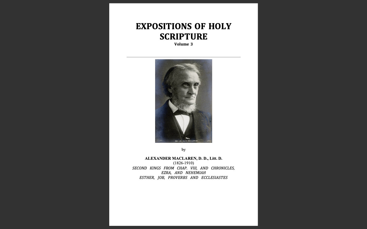 Expositions of Holy Scripture by Alexander Maclaren, (E-Book CD) ALL 17 Volumes