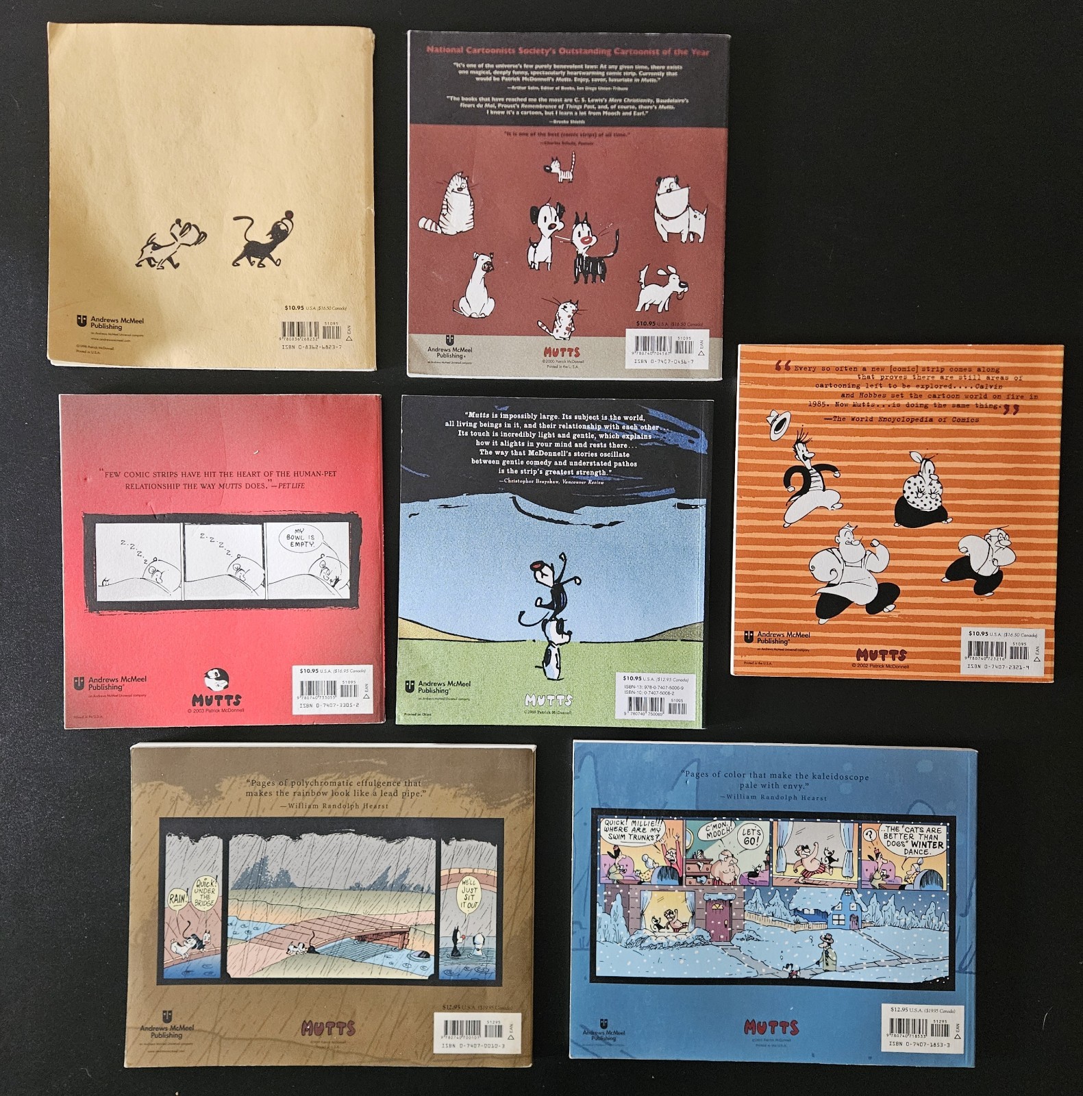 MUTTS Patrick McDonnell Lot of Seven 7 Books SUNDAY SERIES Softcover Mixed set