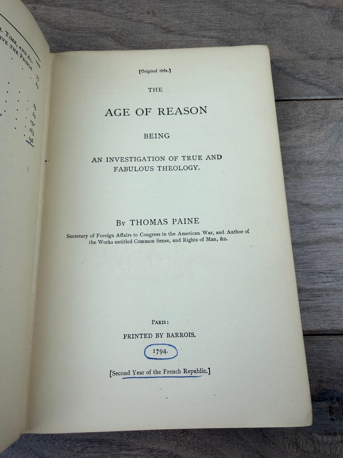 Age of Reason Thomas Paine 1890 Deism Philosophy Knickerbocker Press