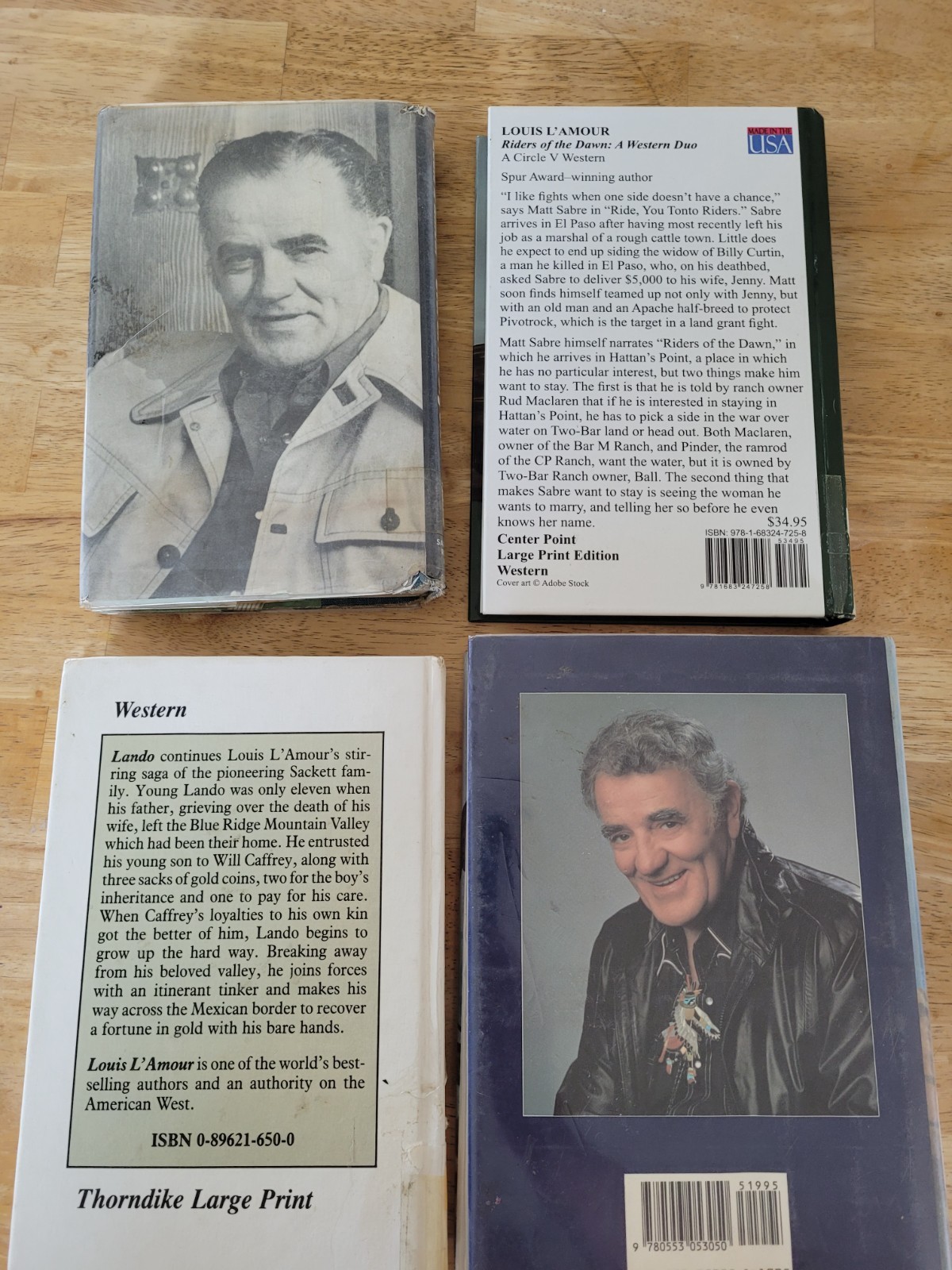4 Louis L’Amour Hardcover Book -2 Large Print -Sackett Companion-Ex Lib
