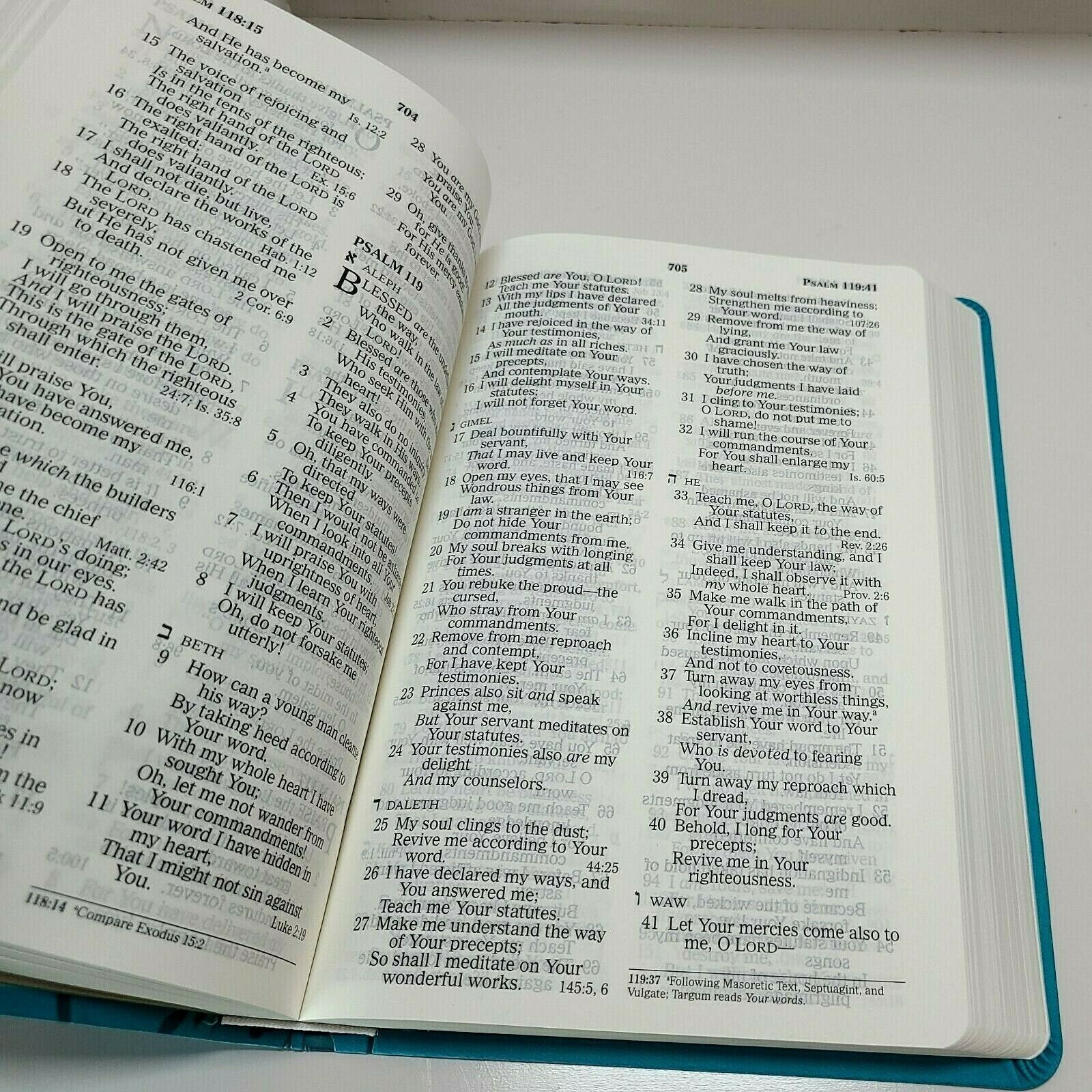 NKJV Giant Print Holy Bible Aqua Imitation Leather BRAND NEW in Shrink Wrap!!!