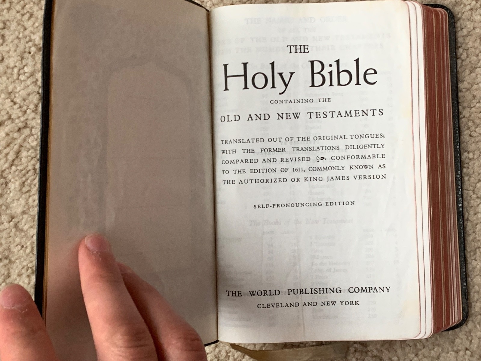 Bible world publishing company compact red letter 1950s 652 361 Morocco