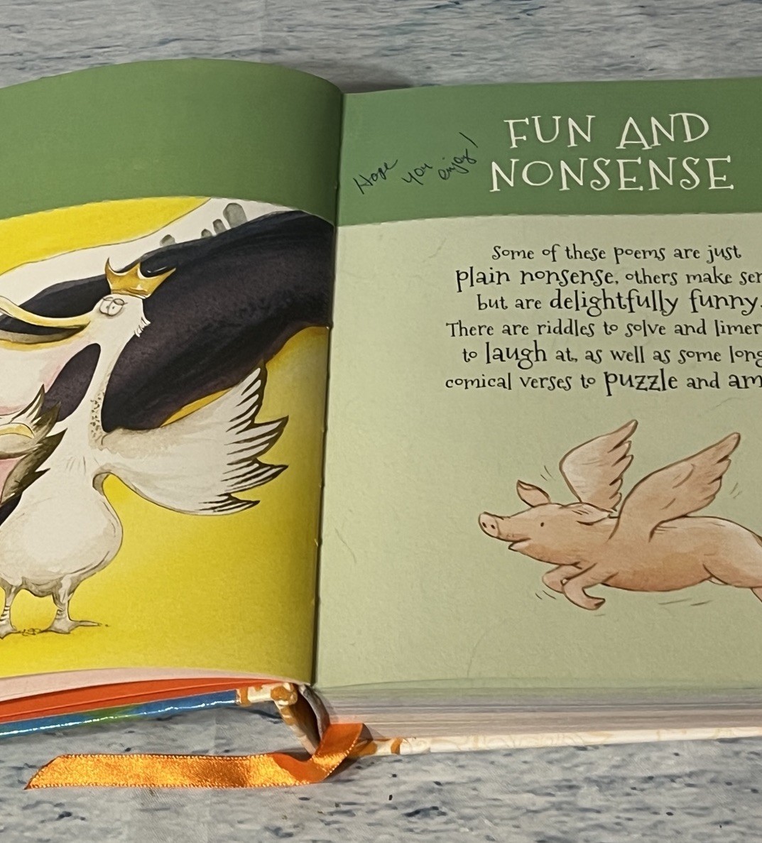 Children’s Poems Book Classic Treasury First Poems 383 Pages HC Flocked Cover