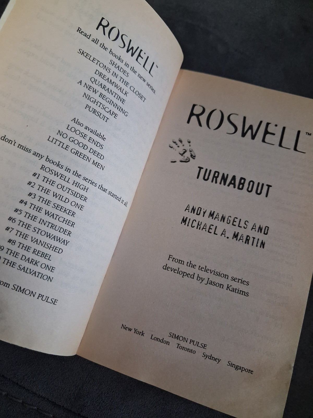 Roswell Turnabout ULTRA RARE 1st Print (See Pics & Description) Andy Mangels
