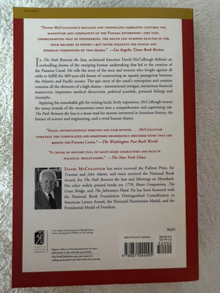 David McCullough, John Adams;The Path Between the Seas:Creation of Panama Canal