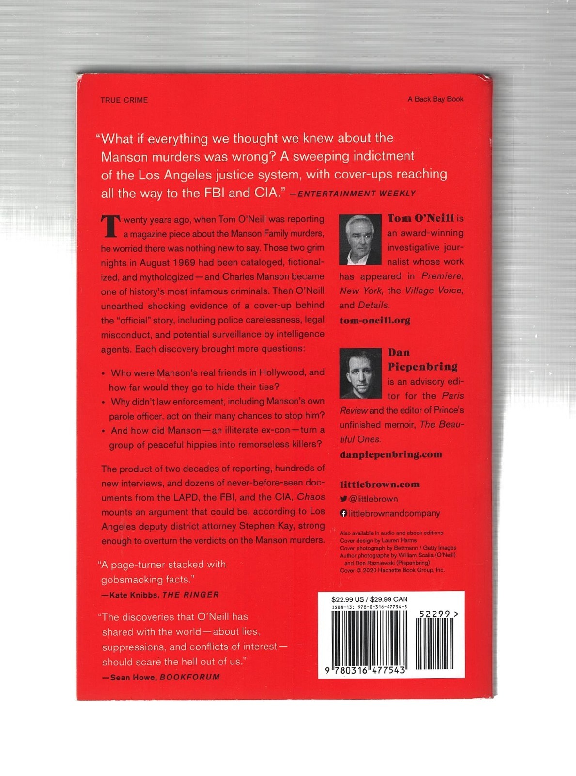 CHAOS: CHARLES MANSON, THE CIA, AND THE SECRET HISTORY…by Tom O’Neill 2024 TPB