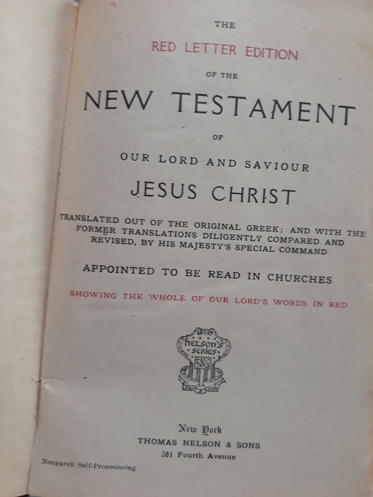 Red Letter Testament thomas nelson red cover antique
