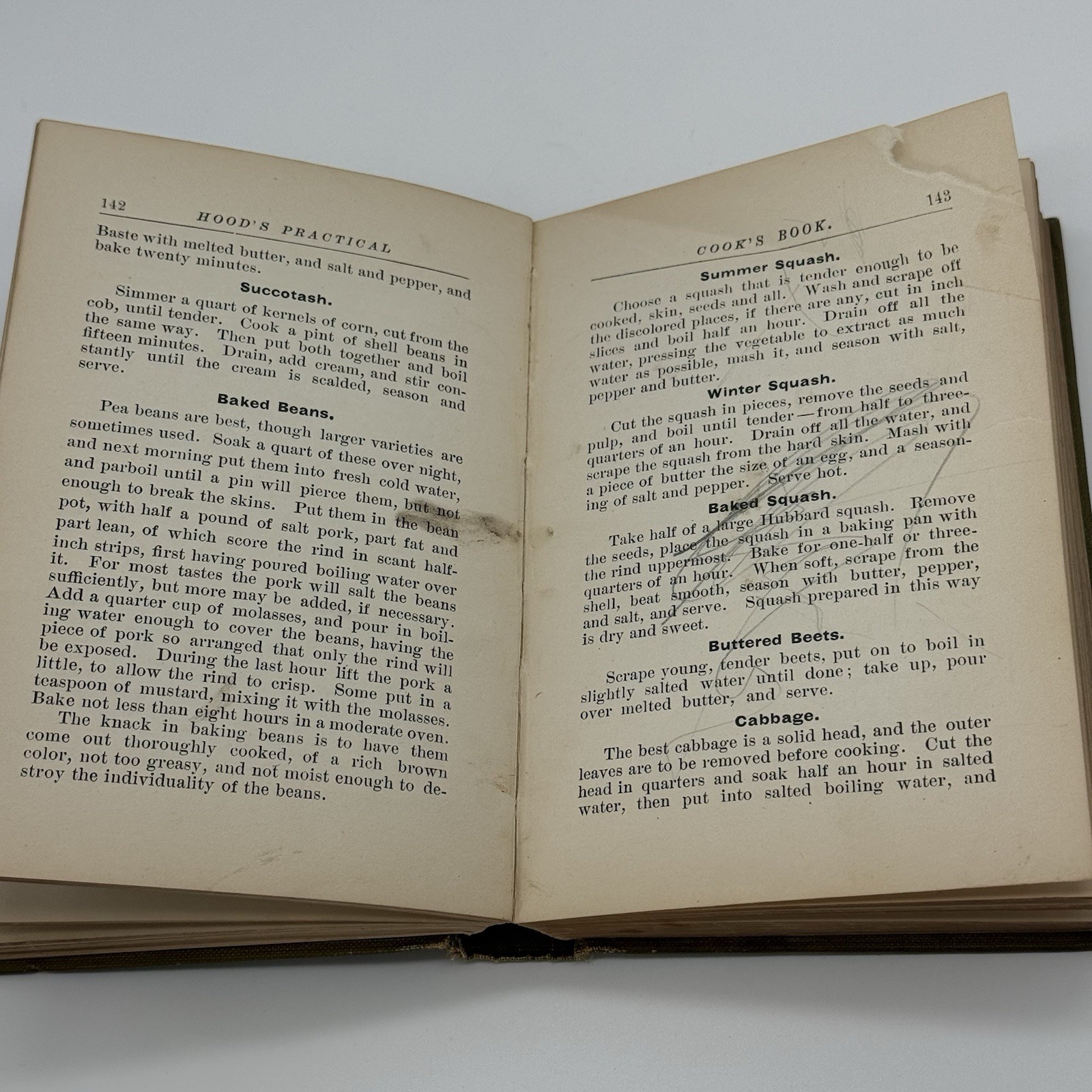 Antique Hood’s Practical Cook’s Book Lowell Massachusetts 1897 6th Printing HC
