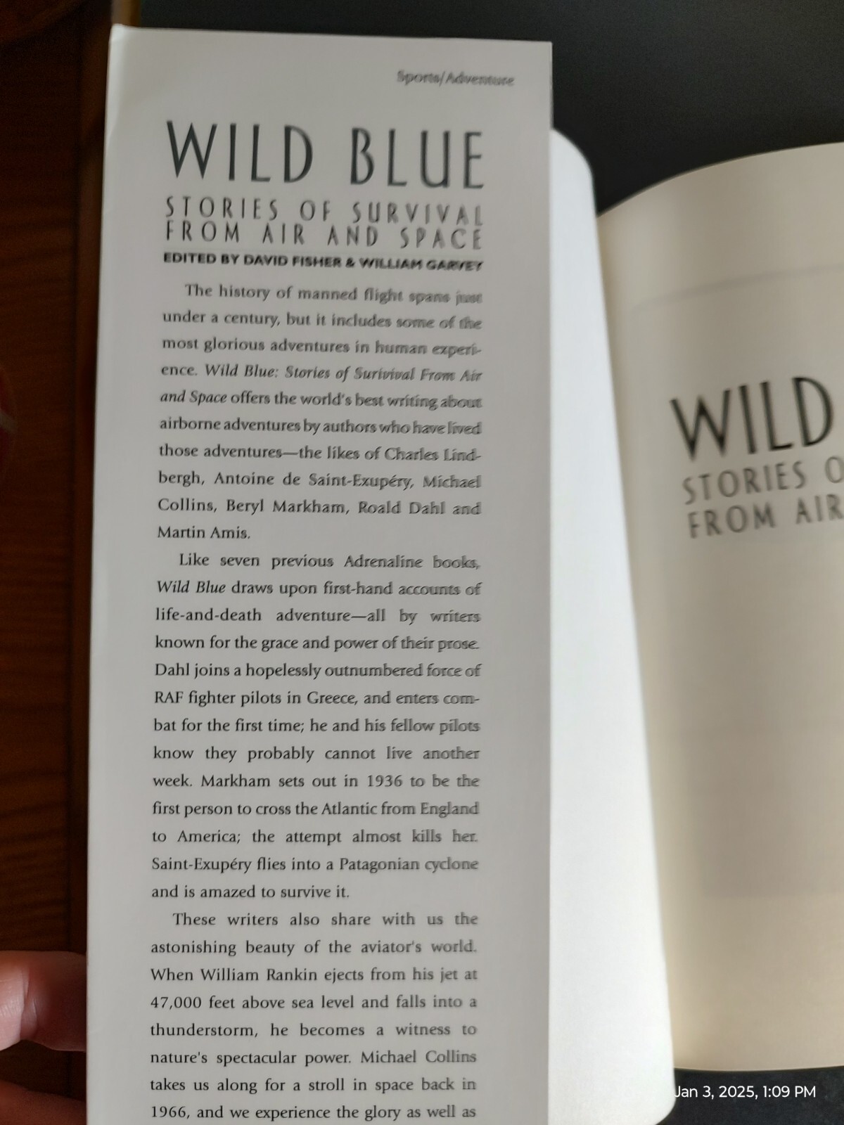 Wild Blue : Stories of Survival from Air and Space, 350 pages, © 2000