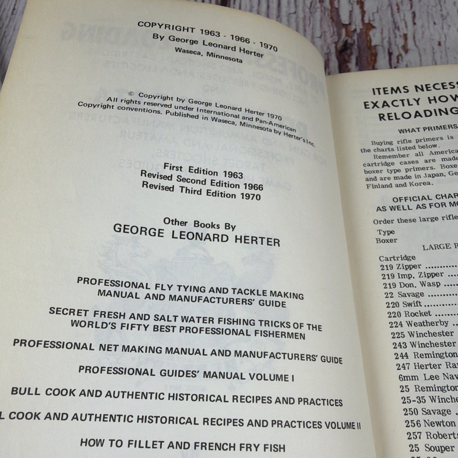 Professional Loading of Rifle Pistol Shotgun by George Herter 1970 3rd Edition