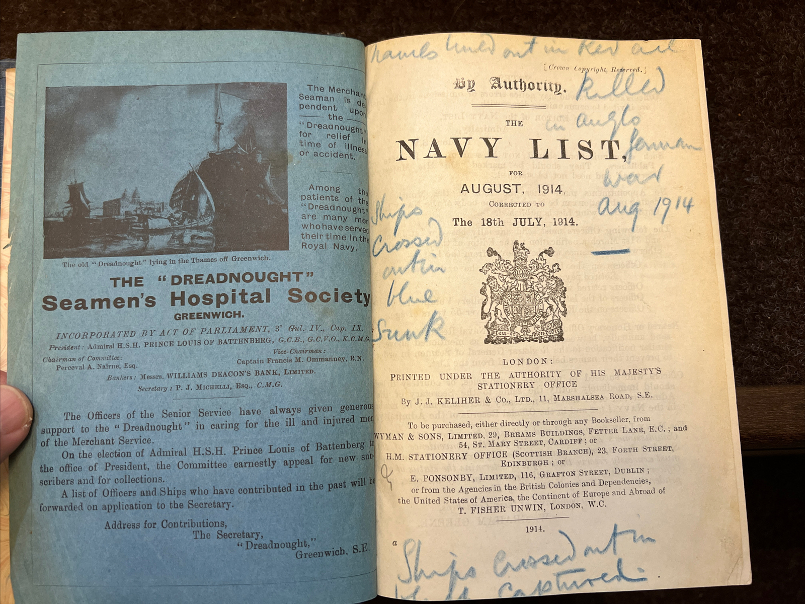 The Monthly Navy List August 1914 London United Kingdom British Royal Marines