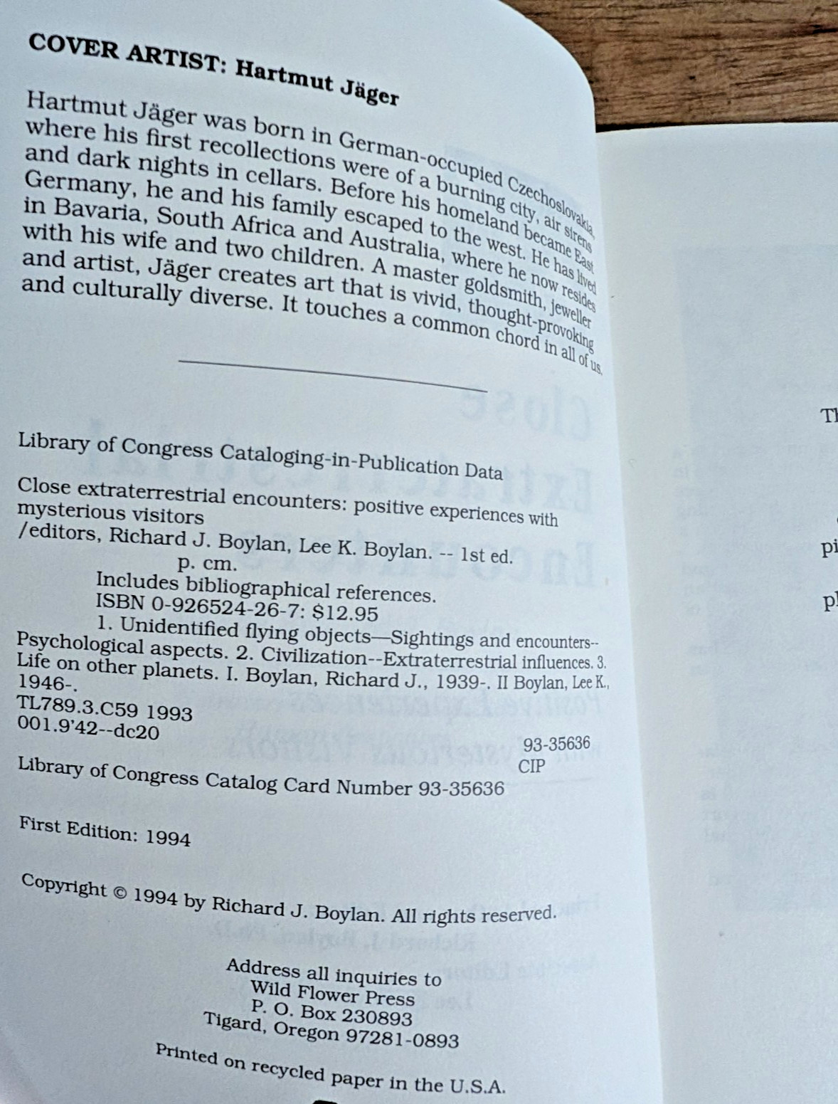 Close Extraterrestrial Encounters Alien UFO Experiences First Edition – Boylan