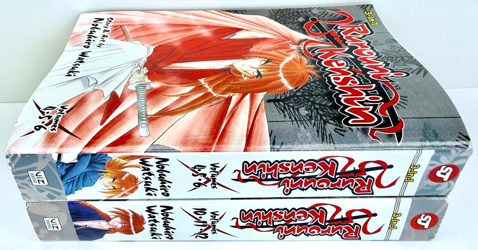 Rurouni Kenshin 3-in-1 Volumes 4, 5, 6, 10, 11, 12 Paperback Books