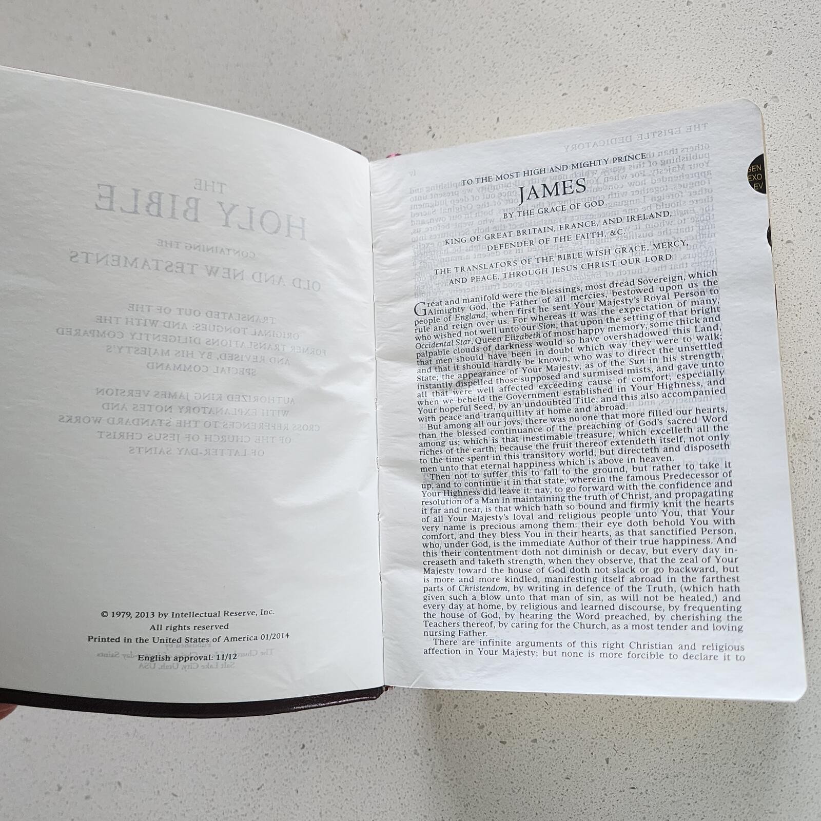Holy Bible King James Version Burgundy Leather Book with Thumb Indexes LDS