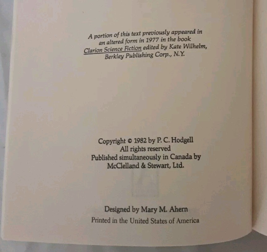 God Stalk – P.C. Hodgell Hardcover Dust Jacket – 1982 – Excellent Condition