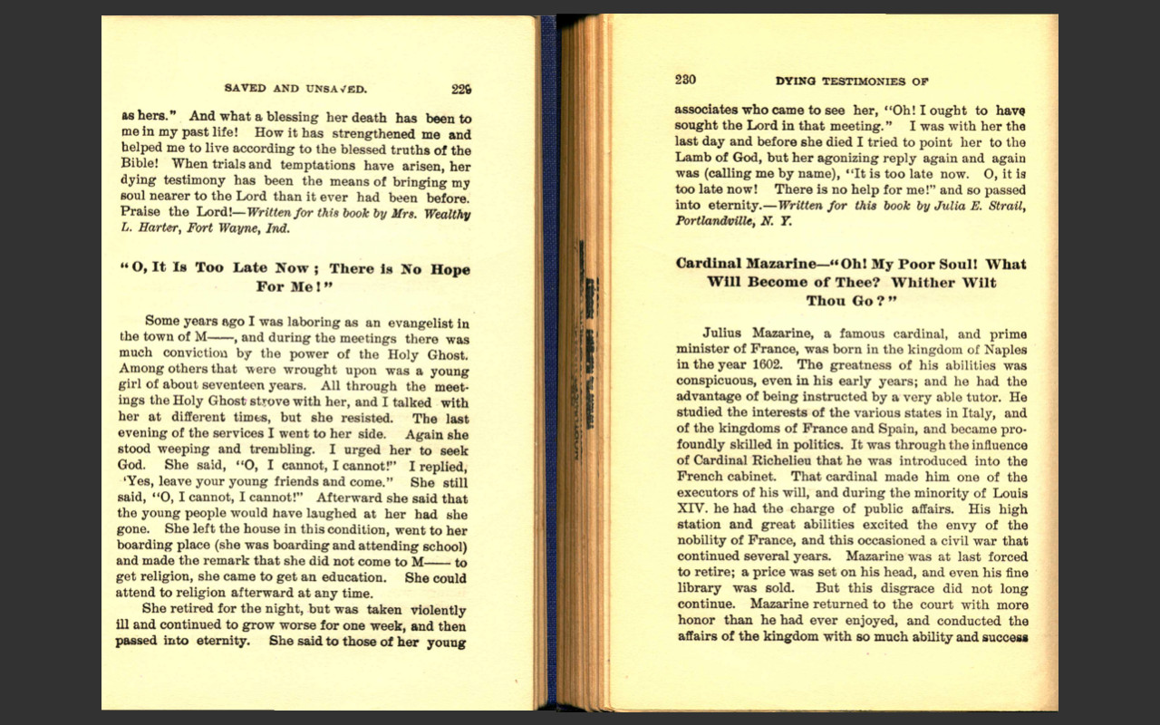 Dying Testimonies of the Saved Unsaved-Solomon Shaw-Christian Study Book on CD