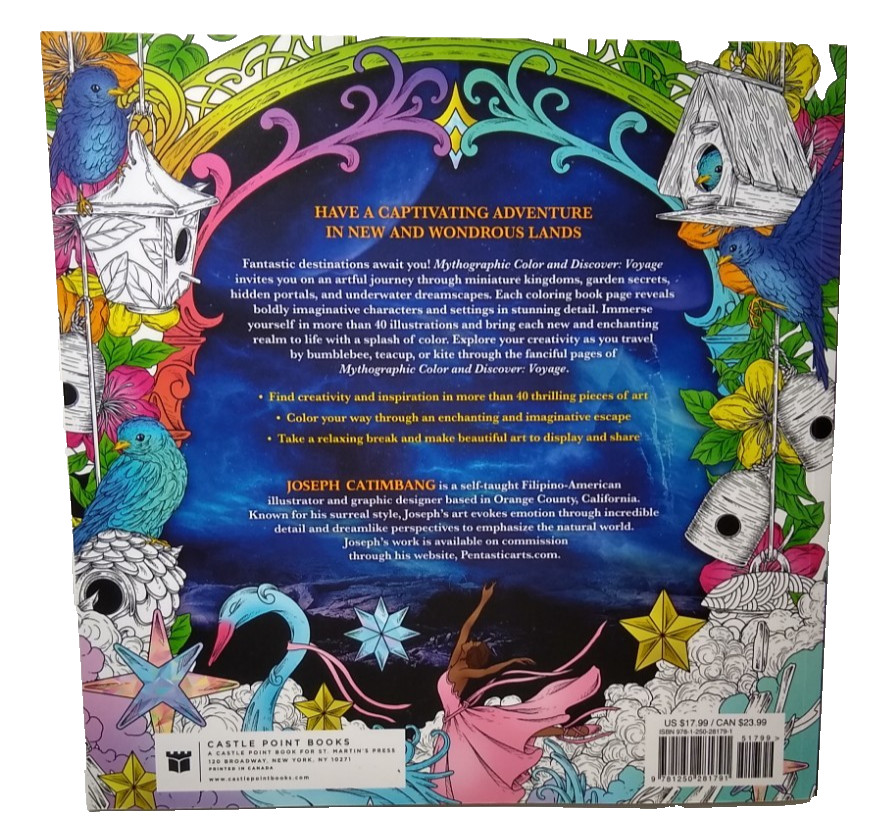 Mythographic Color & Discover Voyage Artist’s Coloring Book Magical 96 pages