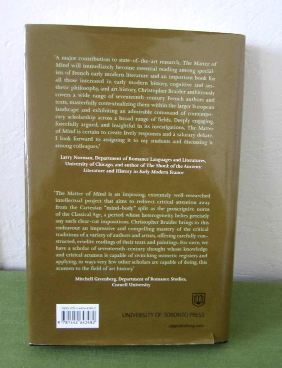 The Matter of Mind, Christopher Braider, Hardcover Book with Dust Jacket SIGNED
