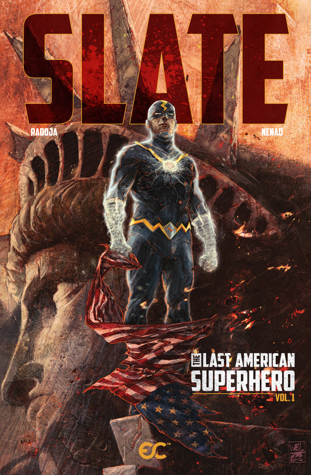 Slate: The Last American Superhero Vol. 1 (signed by artist!), GN, Radoja, Nenad