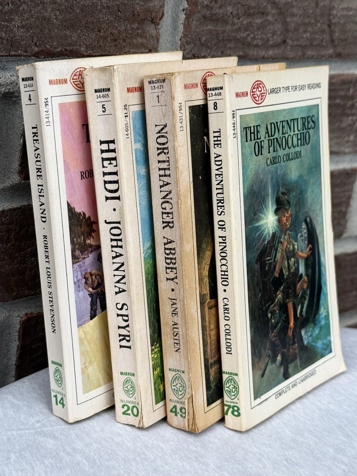 Magnum Easy Eye Books Pinocchio Heidi Treasure Island Northanger Abbey Vintage 4