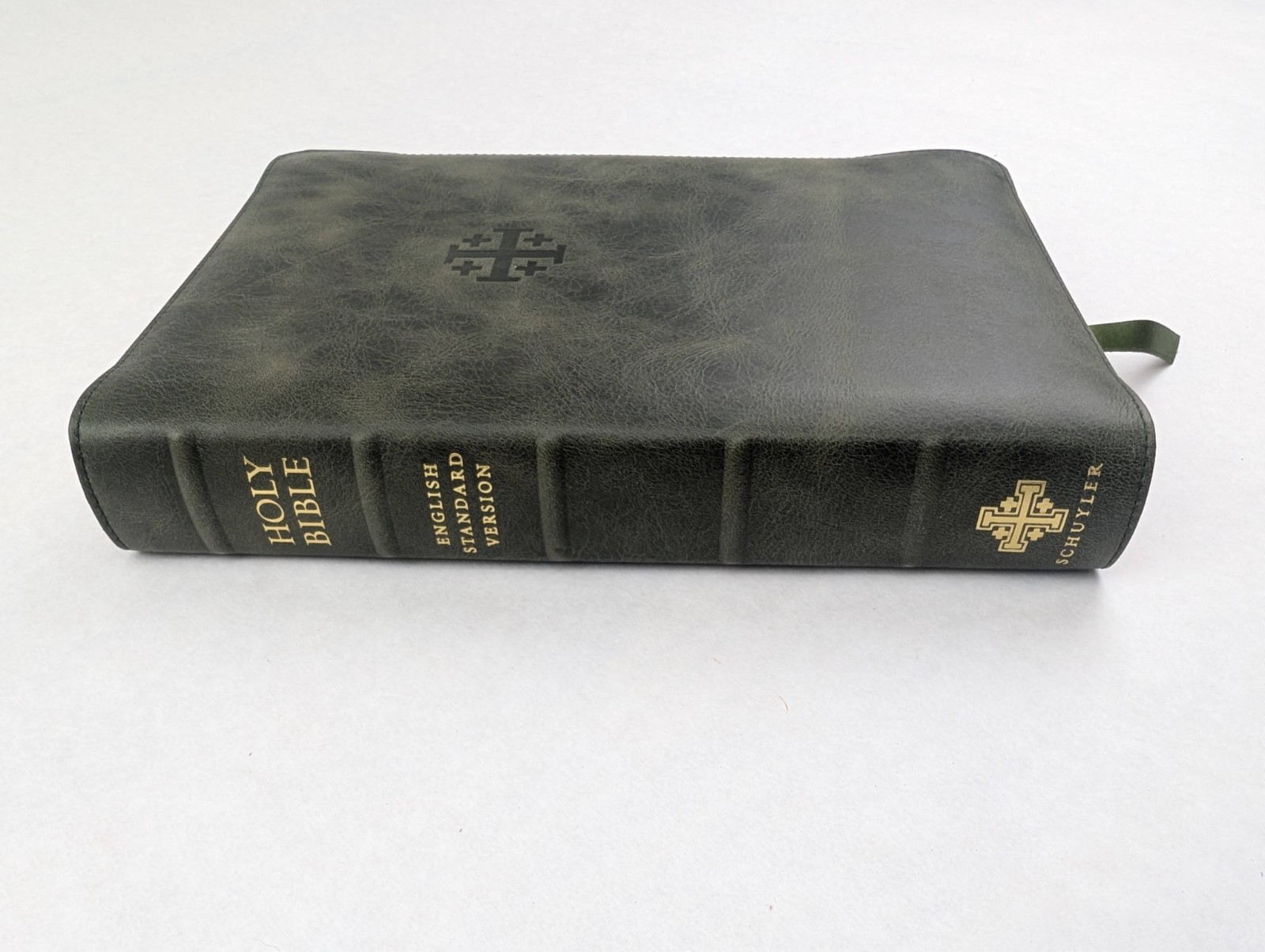 ESV Schuyler Quentel Bible in Olive Green Calfskin