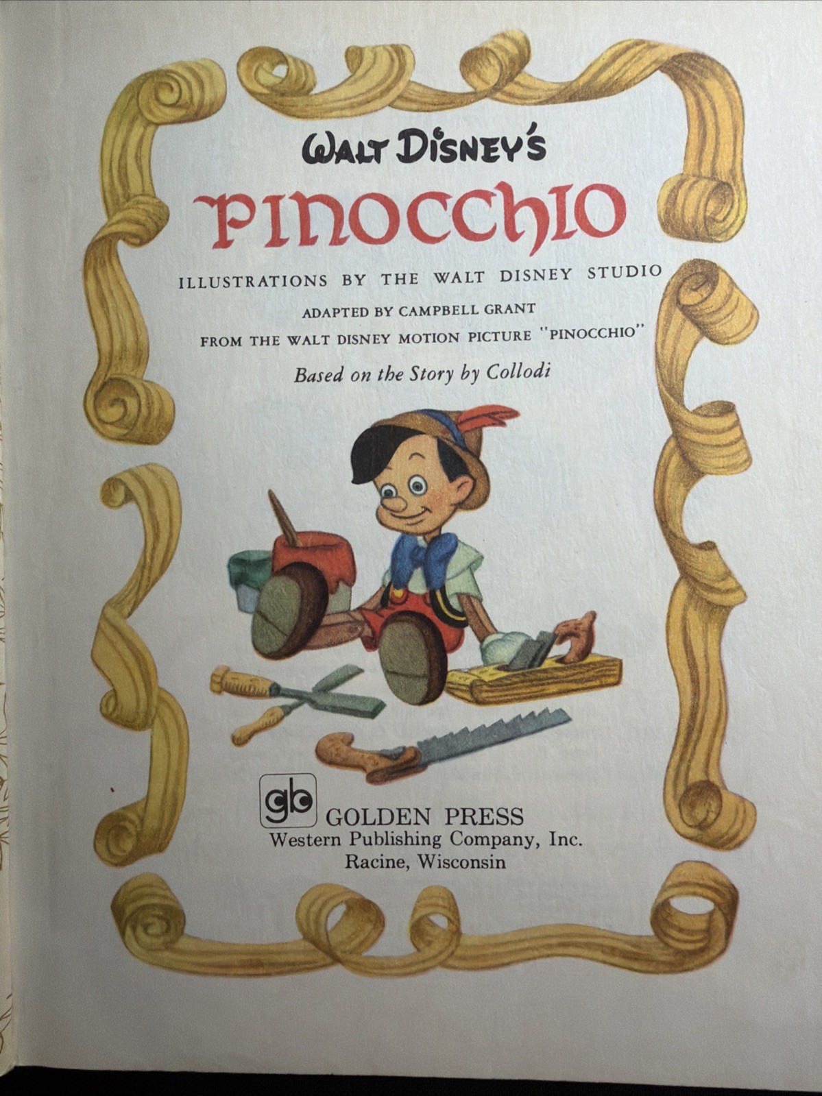 Vintage A Little Golden Book Disney’s Pinocchio 1974 .39 D100 #7369