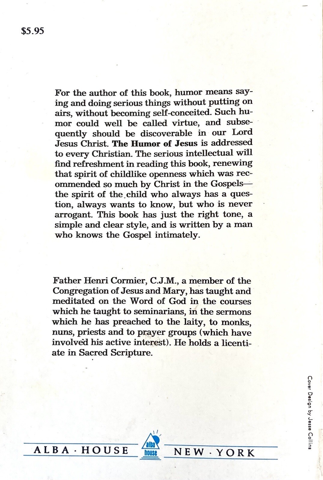 The Humor of Jesus by Henri Cormier 1977 Paperback