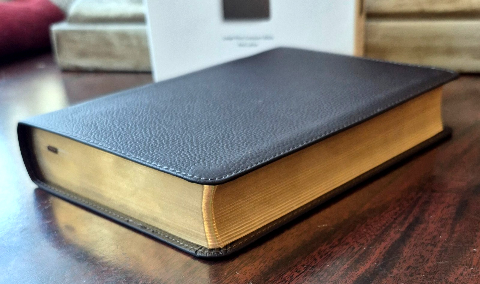 ESV Large Print Compact Bible, Red Letter (Buffalo Leather, Deep Brown) NEW