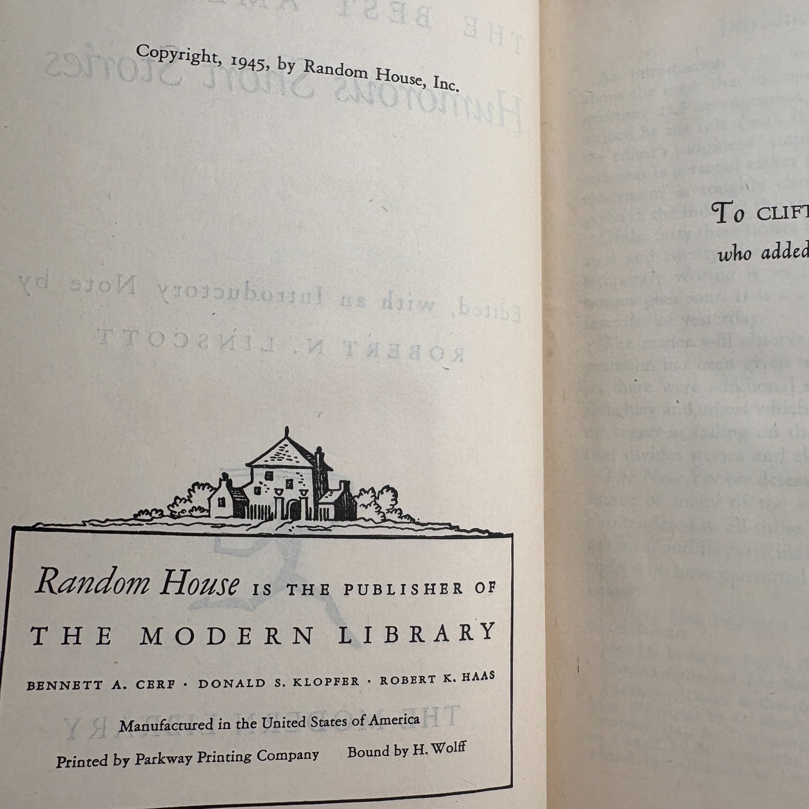 Five Vintage Modern Library Books, Published 1940s-50s