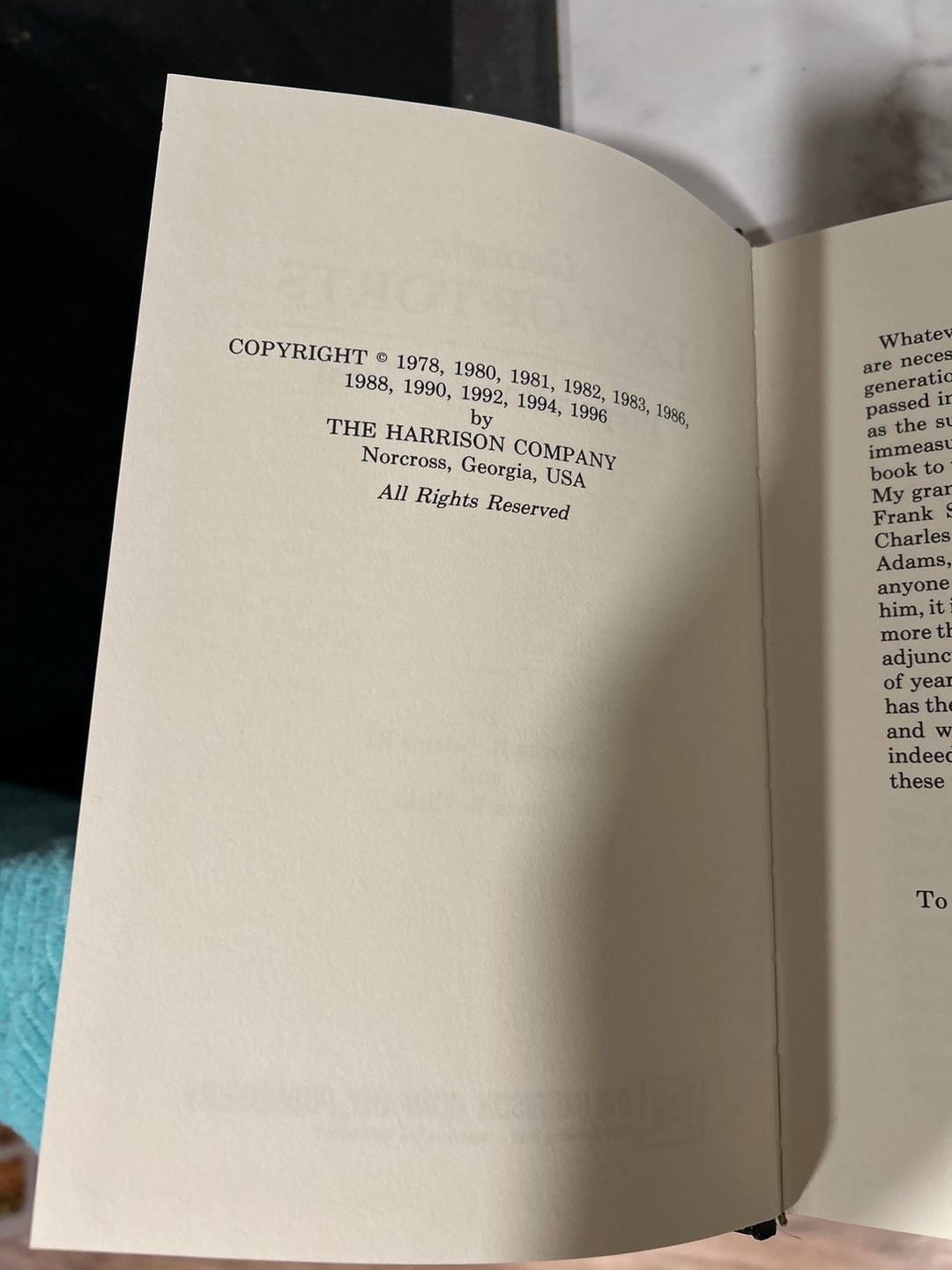 Georgia Law of Torts: Preparation for Trial (1996 Edition) by Charles R. Adams I
