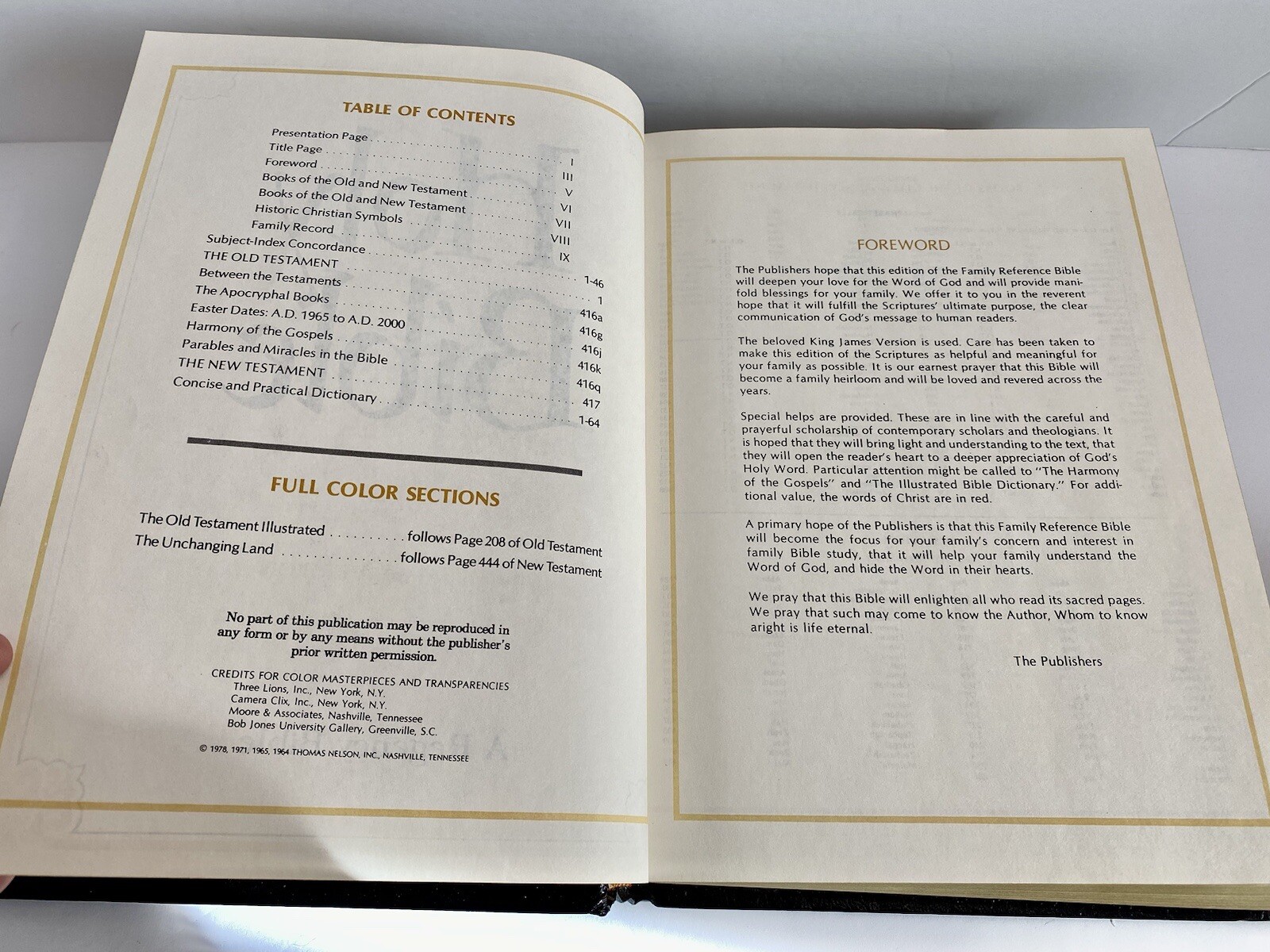 Holy Bible King James Version Red Letter Nelson Regency Family Black 1978