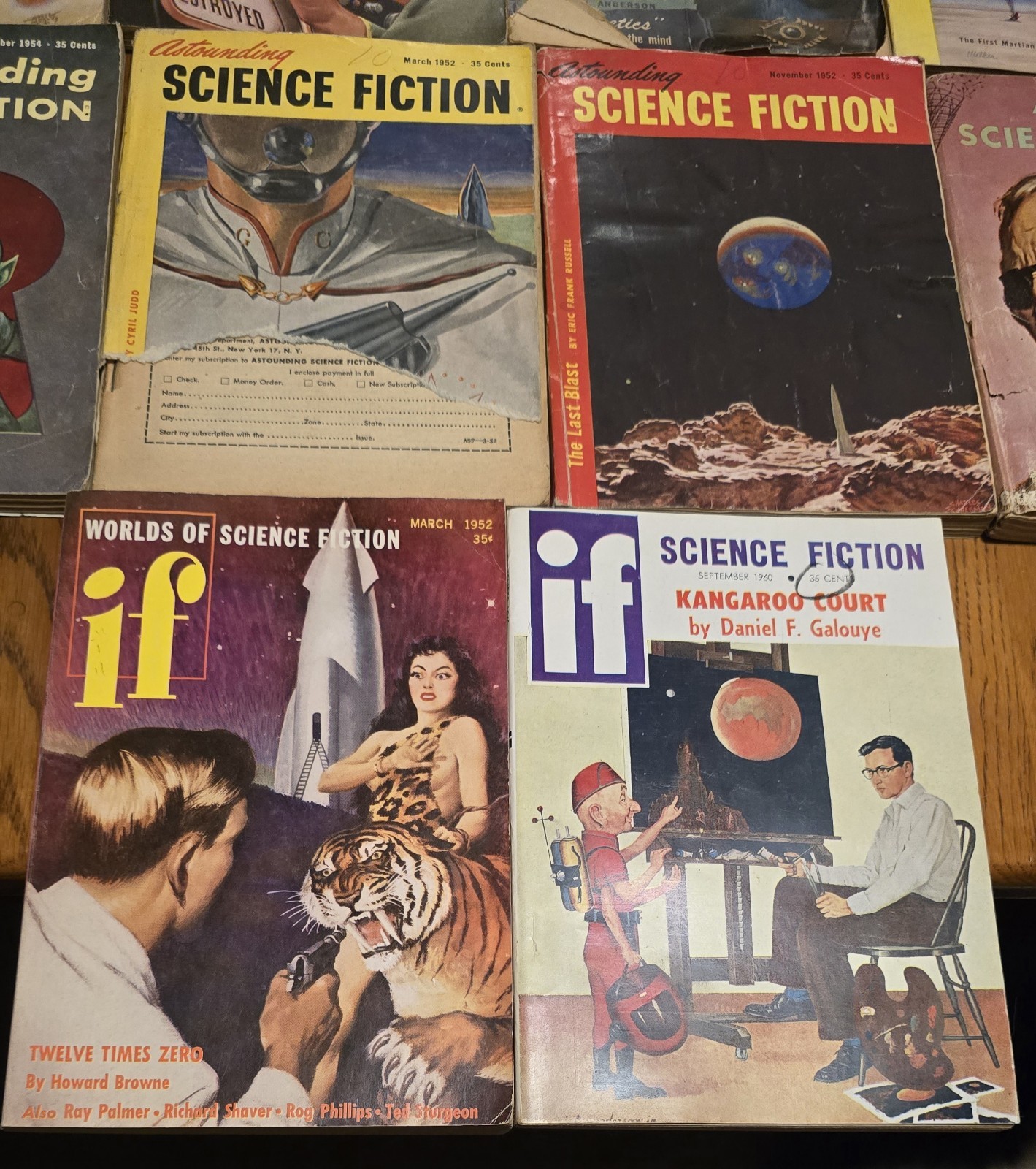 Lot of 10 Different Vintage 1950’s Astounding Science Fiction Pulp Magazines