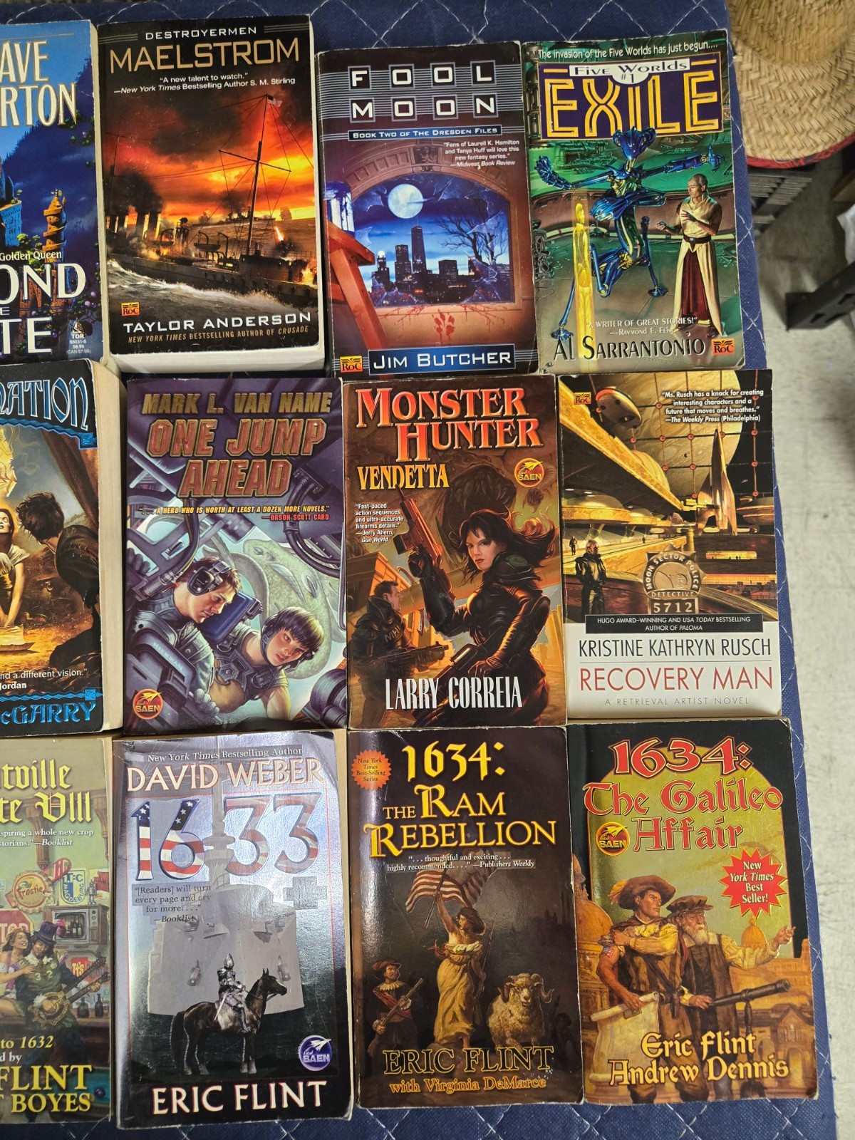 Lot of (24) Fantasy Sci Fi Paperback Books Tor Baen Roc Publishing