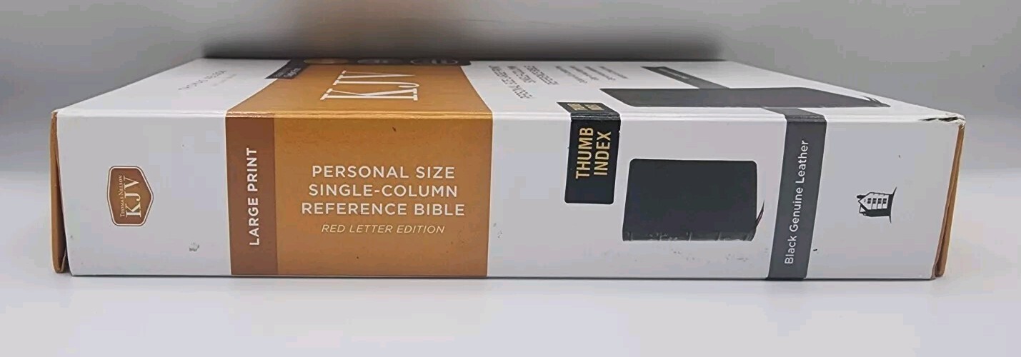 KJV Large Print Single Column Bible Indexed Leatherback By Thomas Nelson