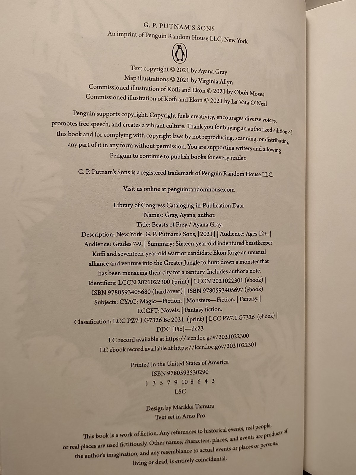 Beasts of Prey by Ayana Gray – Exclusive Barnes & Noble Edition 1st Ed 1st Print
