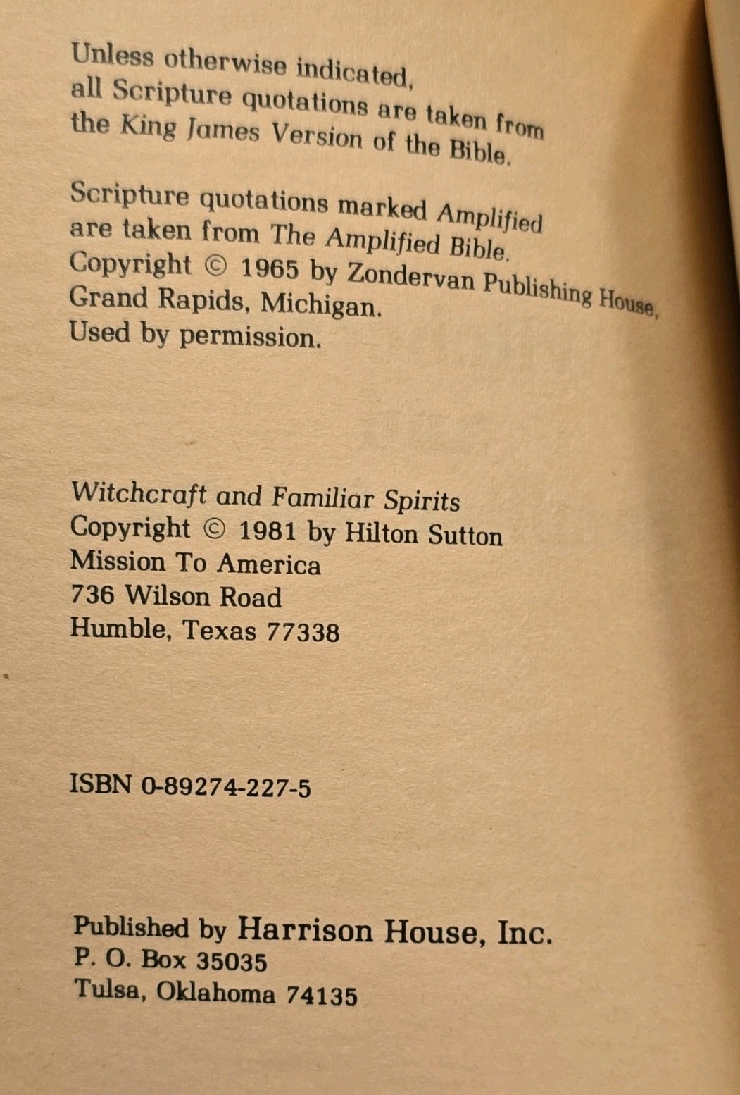 Witchcraft & Familiar Spirits Hilton Sutton 1981 Vintage NEW OLD STOCK Unopened