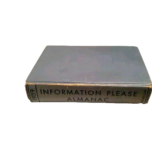 1959 Information Please Almanac Dan Golenpaul Macmillan Company 1950s Book