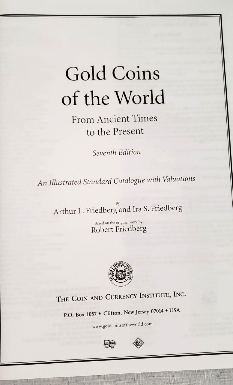 2003 7th,Friedberg GOLD COINS OF THE WORLD: Ancient Times to Present,VG Hardback